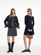 Two-Piece Lapel Pleated Dress