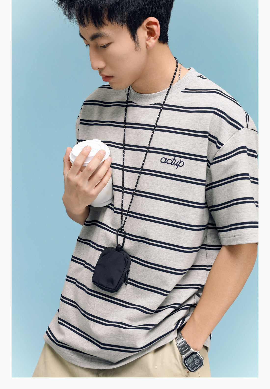 Casual Striped Short-Sleeve Tee