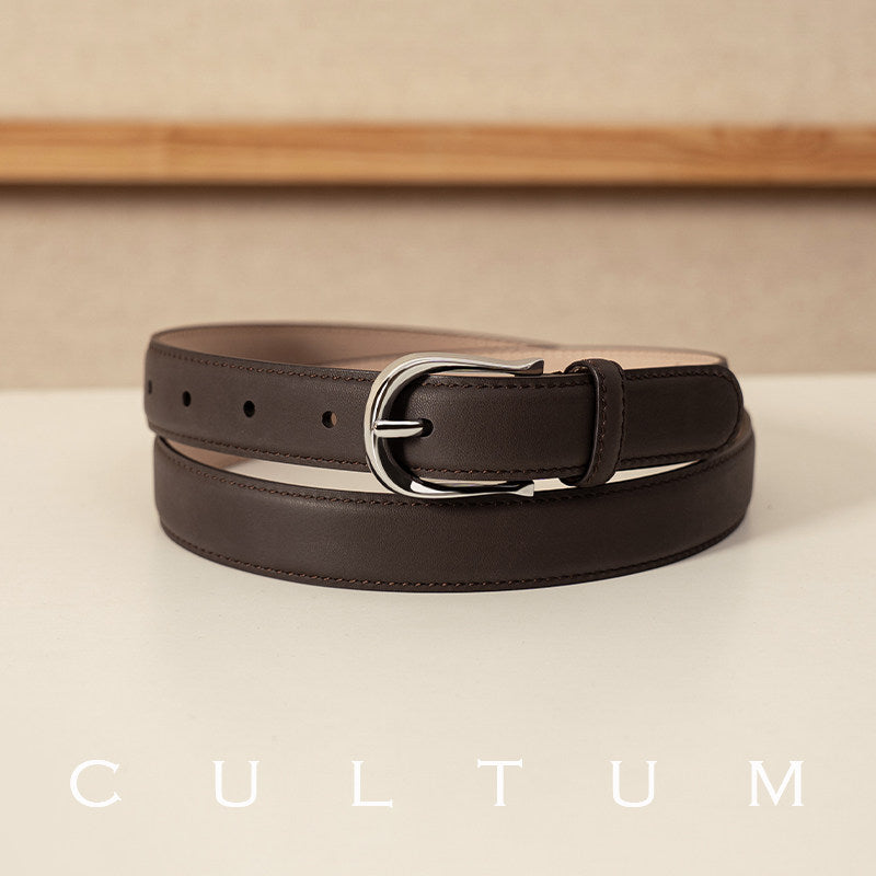 Genuine Leather Pin-Buckle Belt