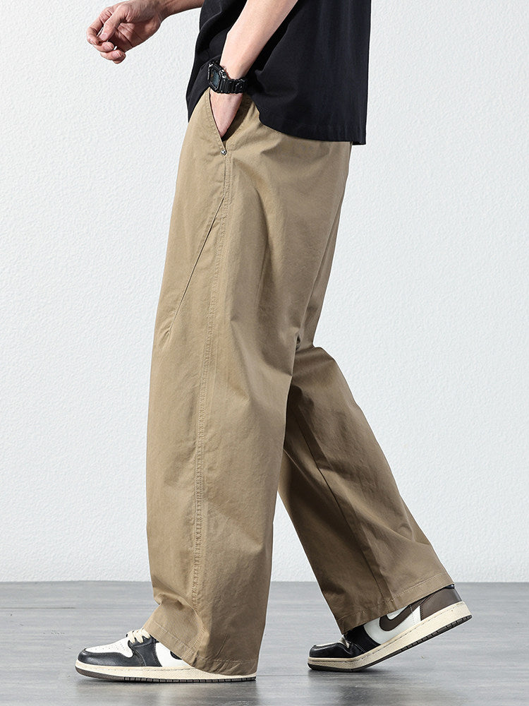 Wide-Leg Elastic Casual Pants