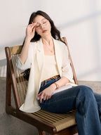 SANCAI cooling blazer, three-quarter sleeve detail
