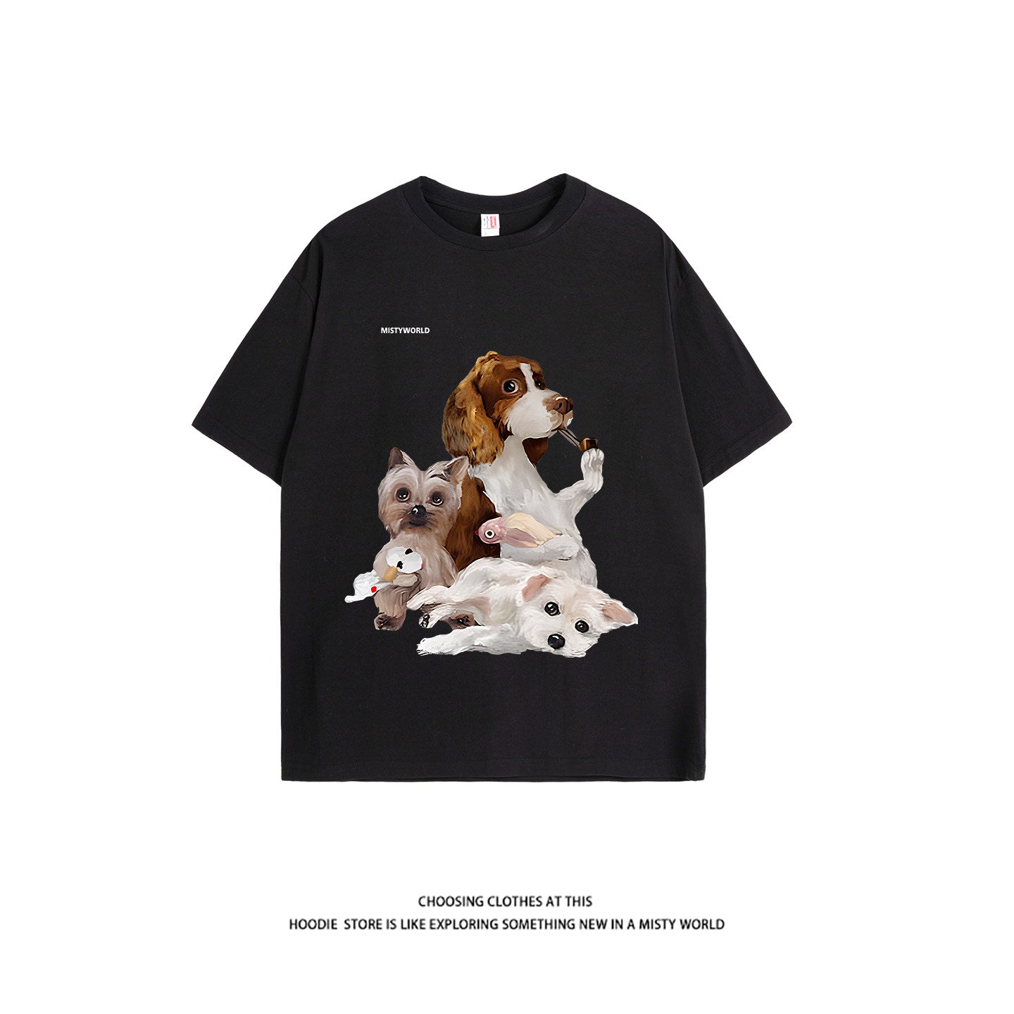 Puppy-Print Loose Tee