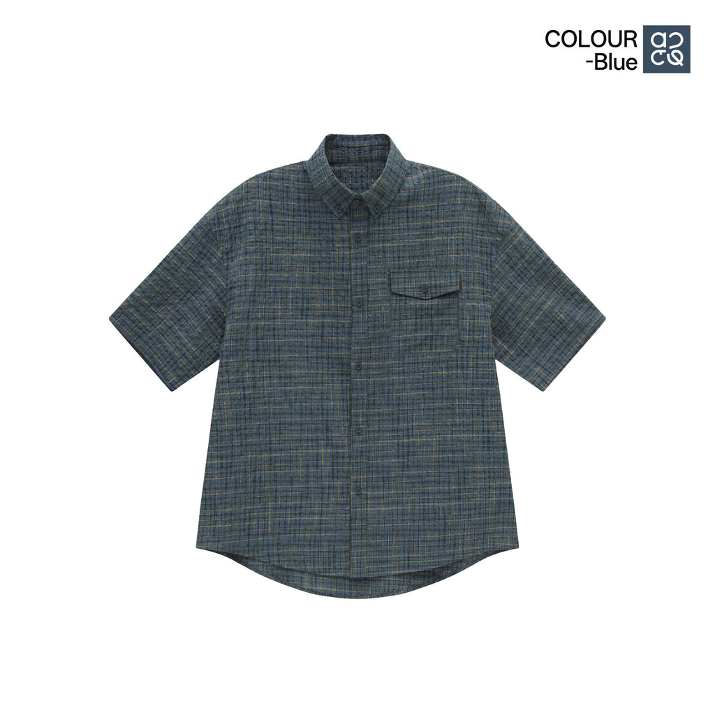 Textured Bubble-Knit Short-Sleeve Shirt
