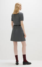 Two-Piece Lapel Pleated Dress