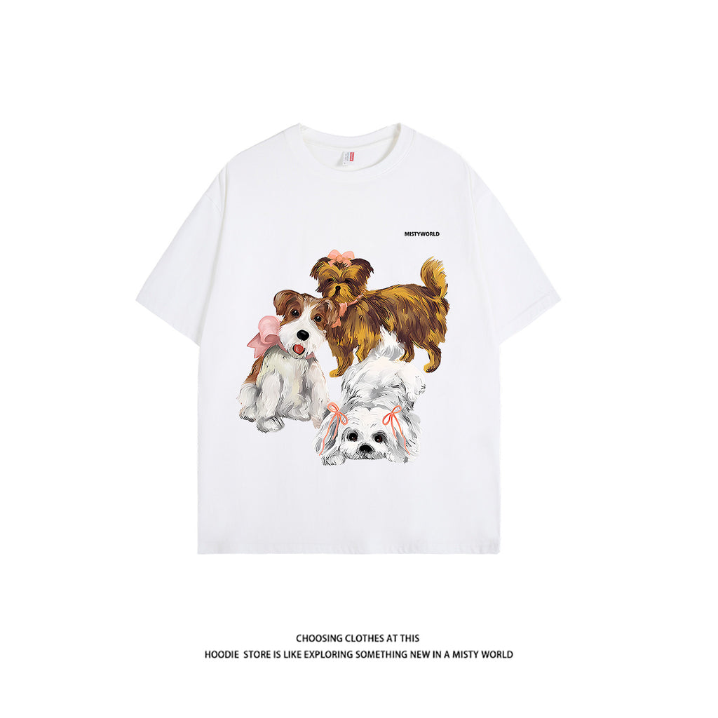 Puppy-Print Loose Tee