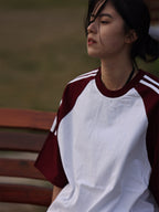 Raglan-Sleeve Colour-Block Tee