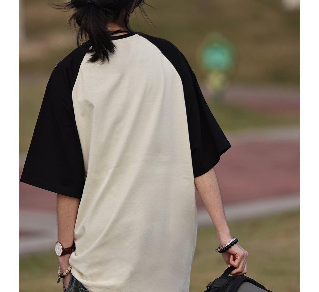 Raglan-Sleeve Colour-Block Tee