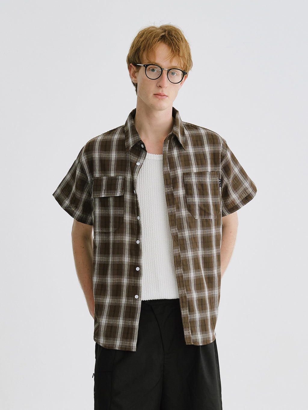 Vintage Plaid Drop-Shoulder Shirt