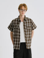 Vintage Plaid Drop-Shoulder Shirt