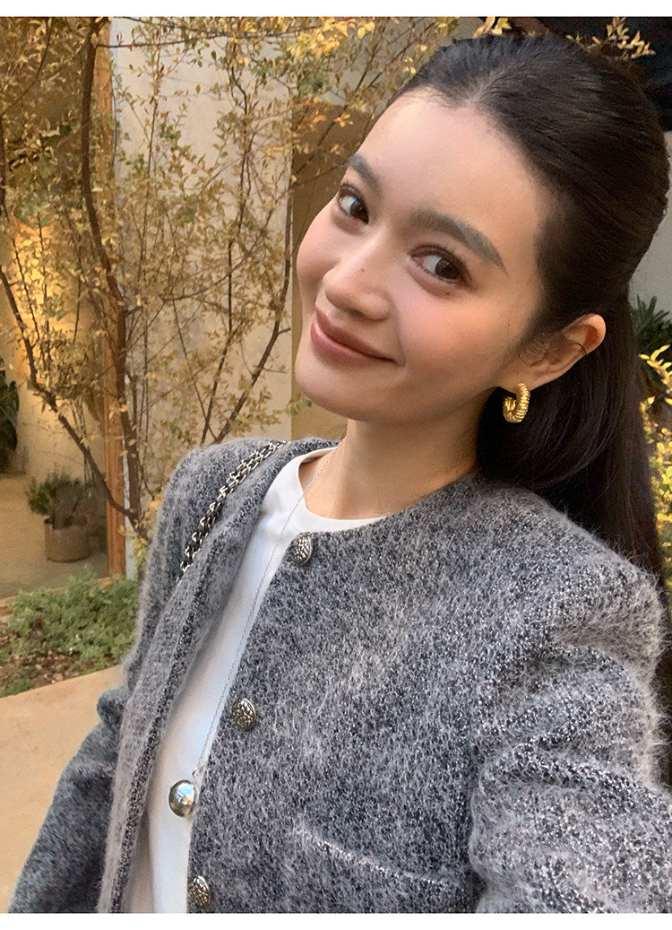 Round-Neck Woollen Jacket