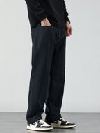Draped Wide-Leg Cotton Pants