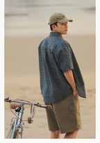 Textured Bubble-Knit Short-Sleeve Shirt
