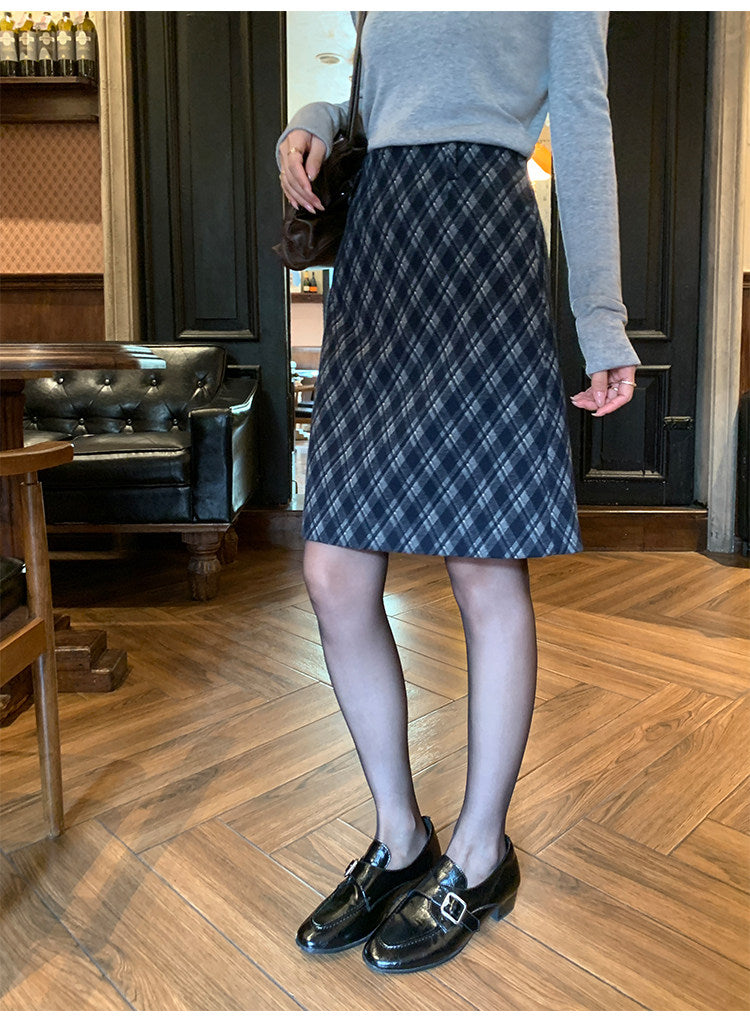 Vintage Plaid A-Line Skirt