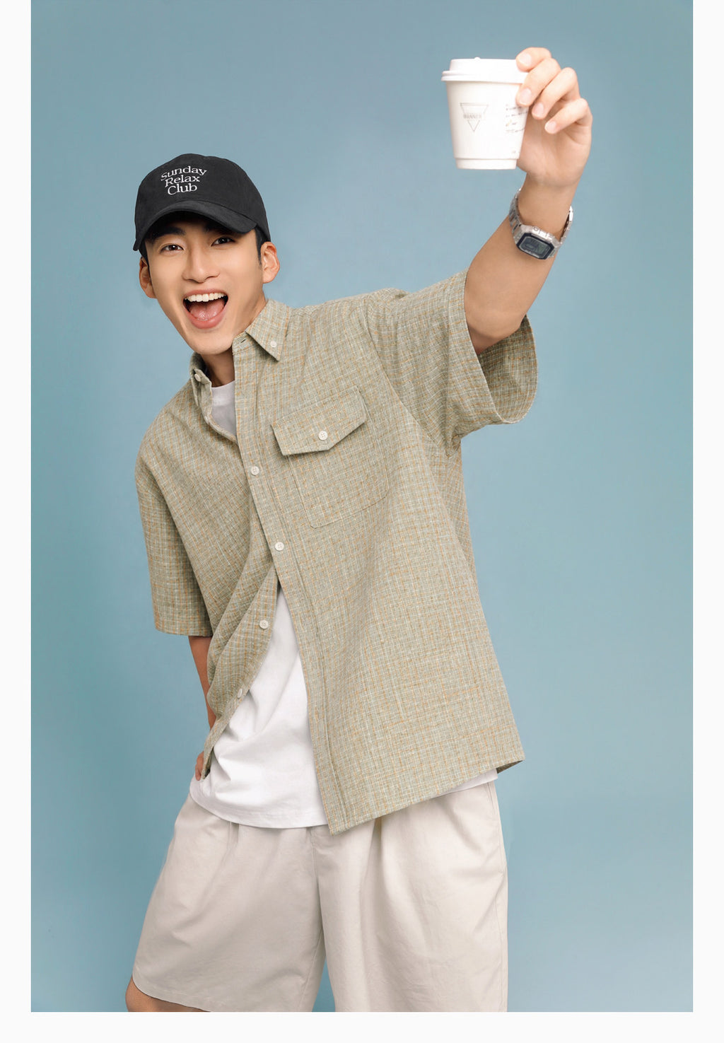 Textured Bubble-Knit Short-Sleeve Shirt