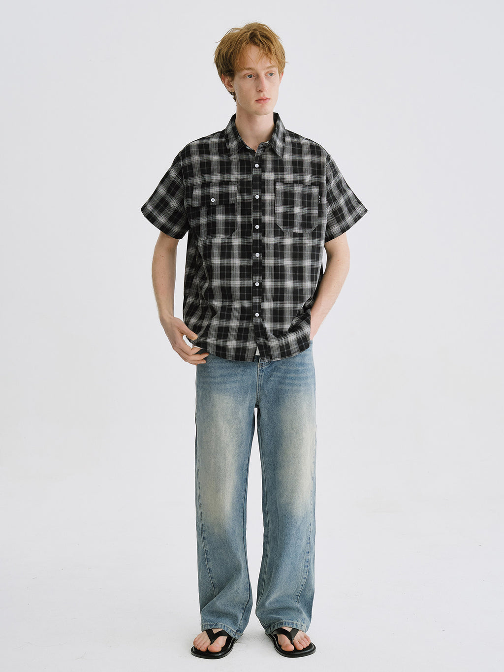Vintage Plaid Drop-Shoulder Shirt