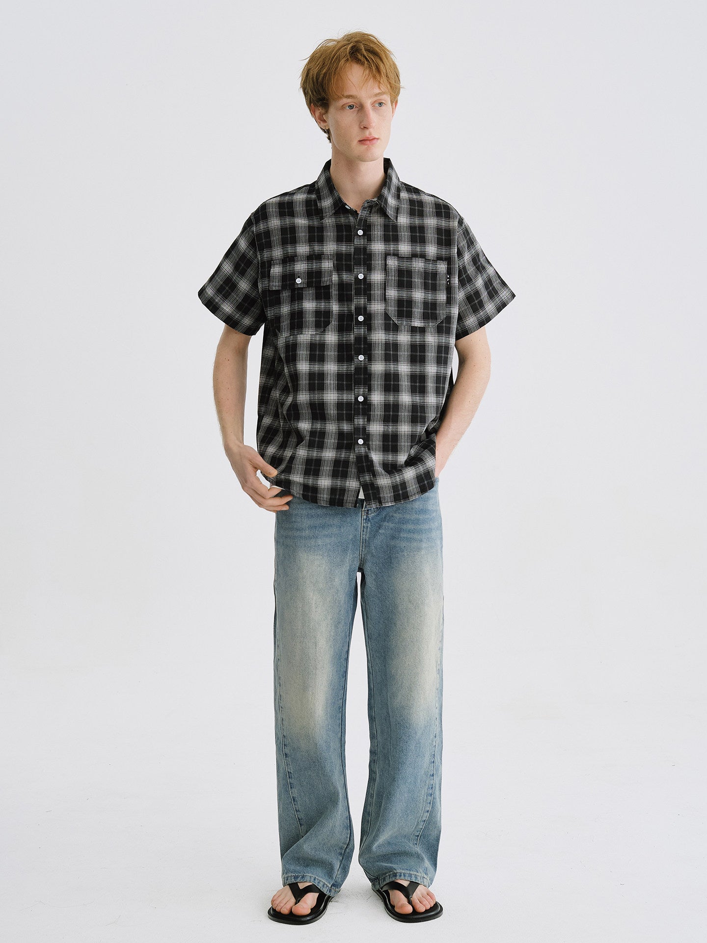 Vintage Plaid Drop-Shoulder Shirt