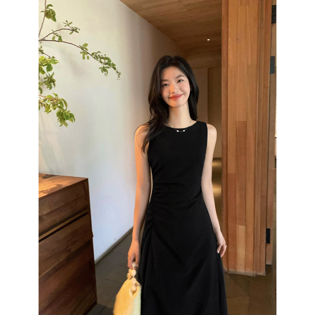 Irregular-Hem Sleeveless Dress