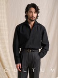 CULTUM cooling modal shirt, half-open collar detail