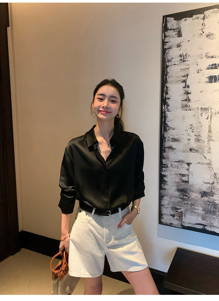 Wide-Leg A-Line Denim Shorts