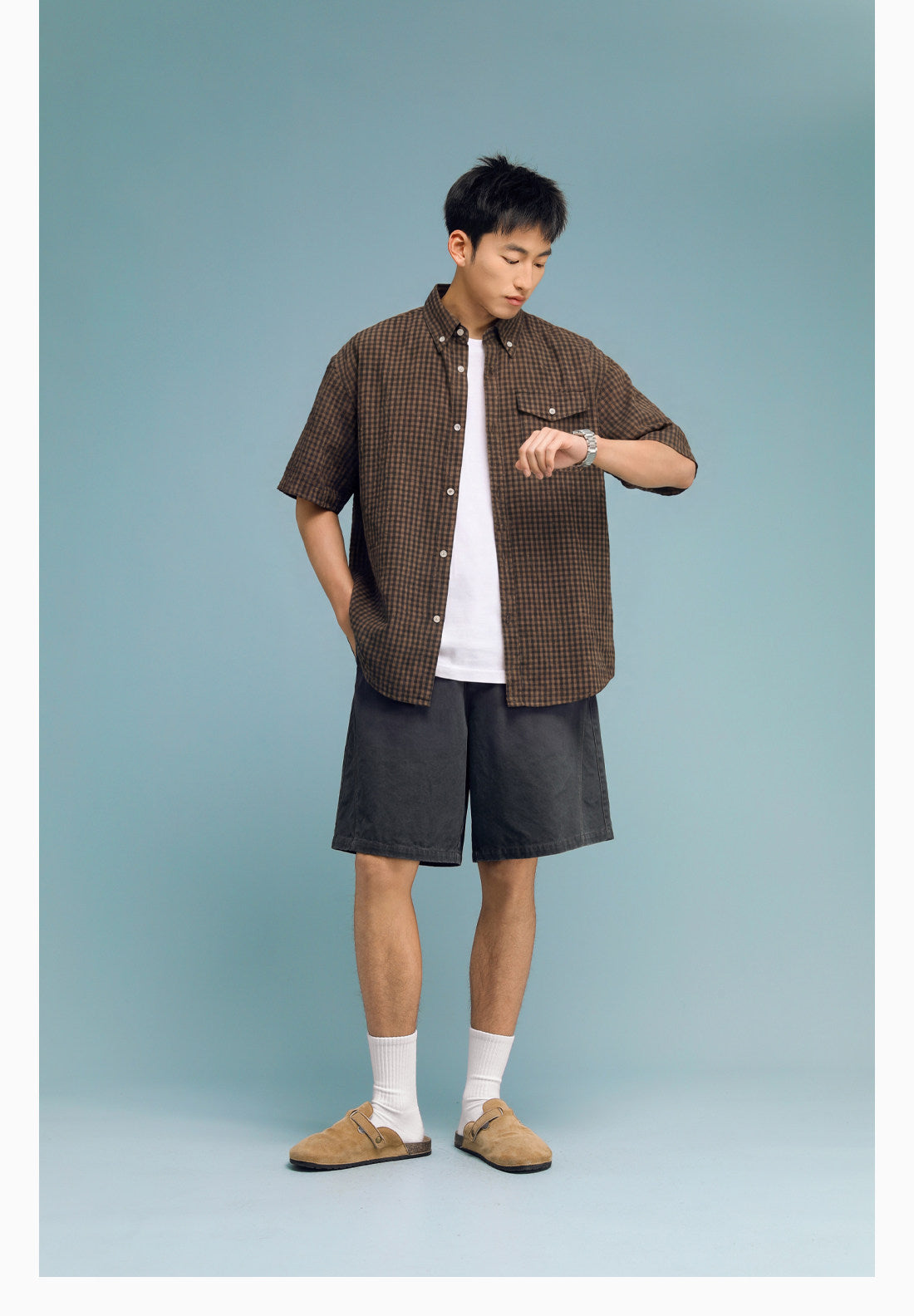 Textured Bubble-Knit Short-Sleeve Shirt