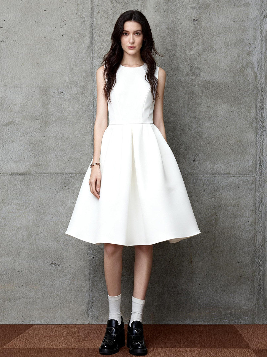 Waist-Cinching Sleeveless Dress