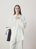 Lyocell Linen Drop-Shoulder Shirt
