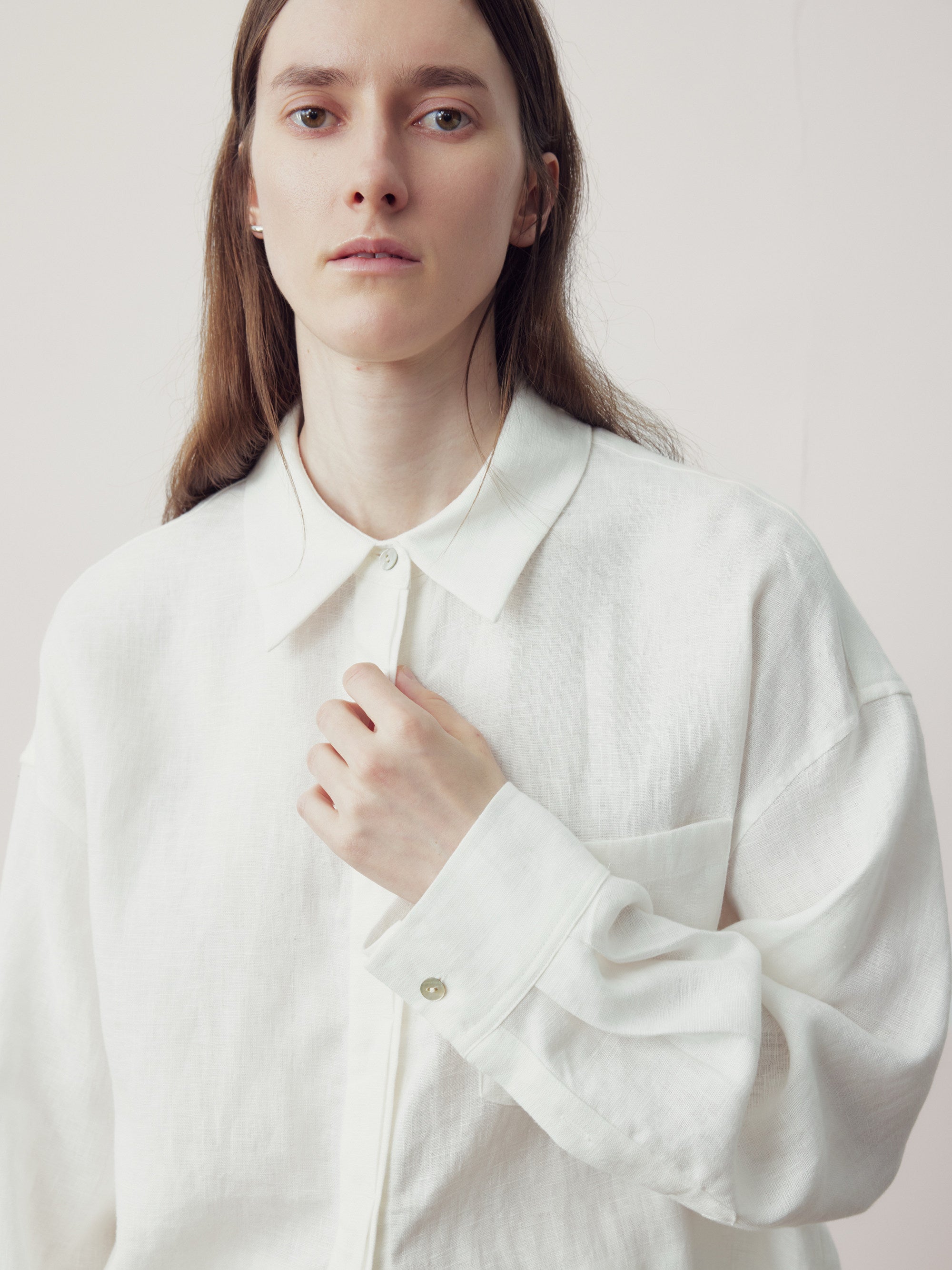 Lyocell Linen Drop-Shoulder Shirt
