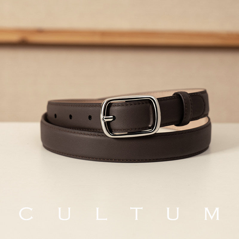 Genuine Leather Pin-Buckle Belt
