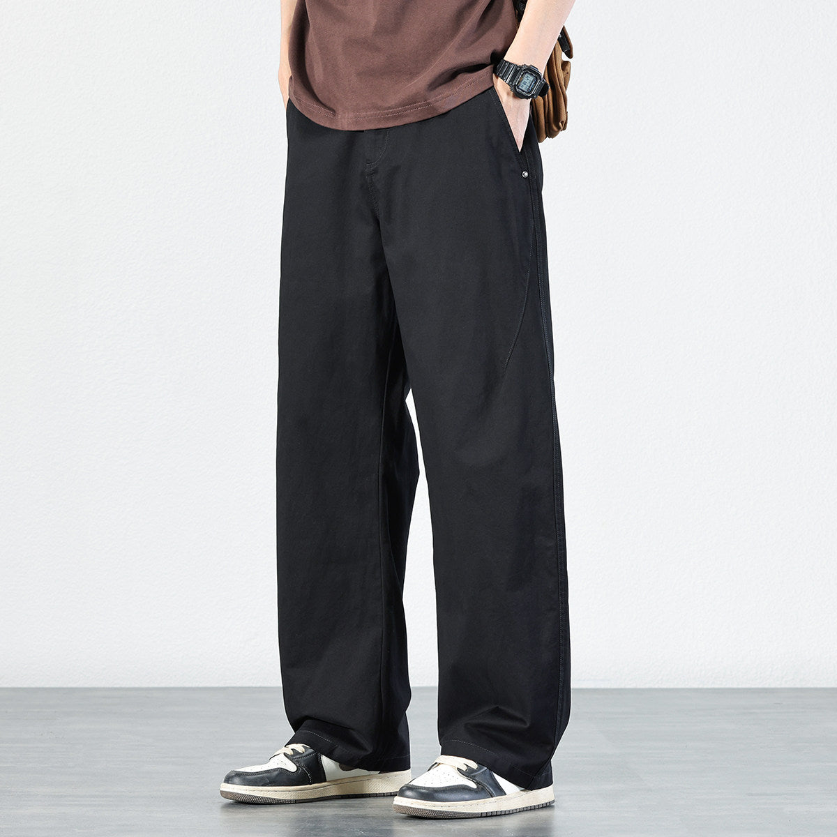 Wide-Leg Elastic Casual Pants