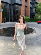 Satin Polka-Dot Mermaid Skirt