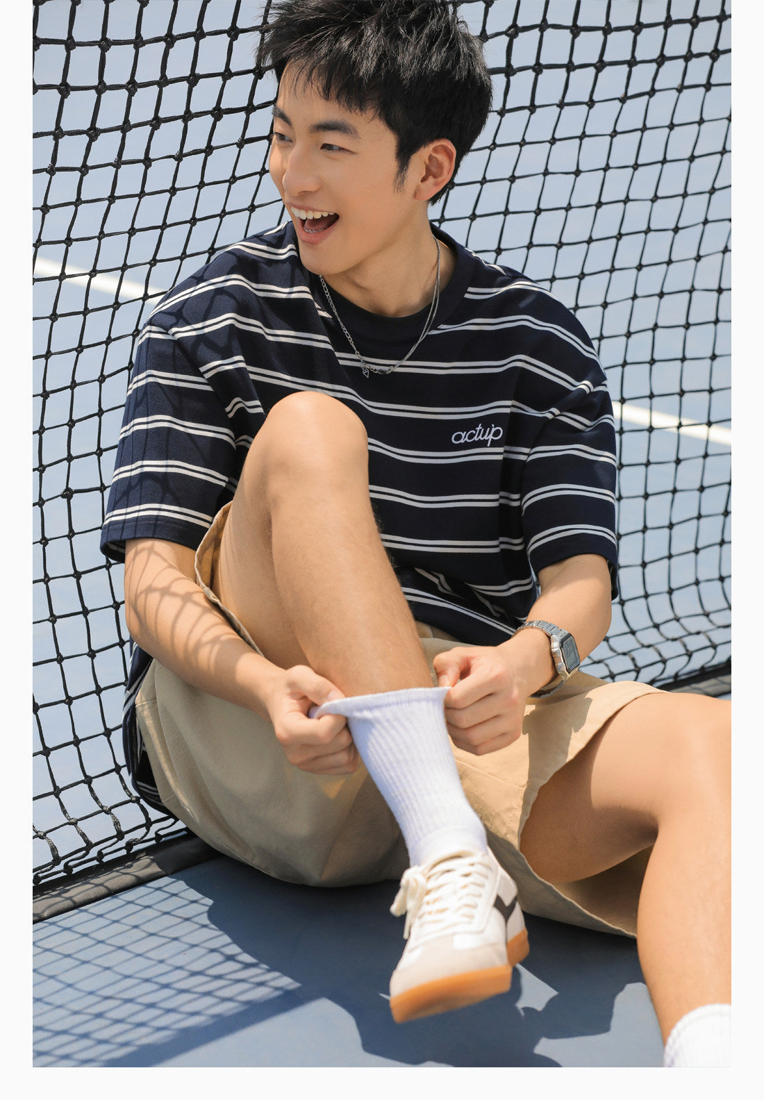 Casual Striped Short-Sleeve Tee