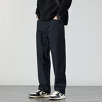 Draped Wide-Leg Cotton Pants