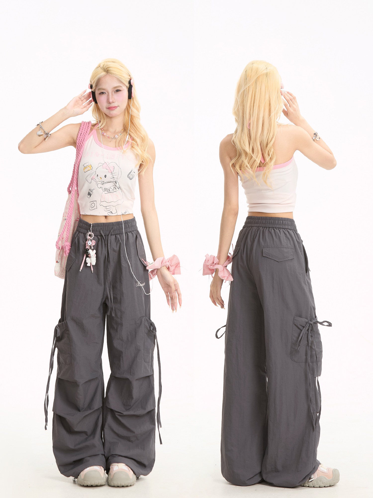 NERESUM straight-leg cargo pants, side view