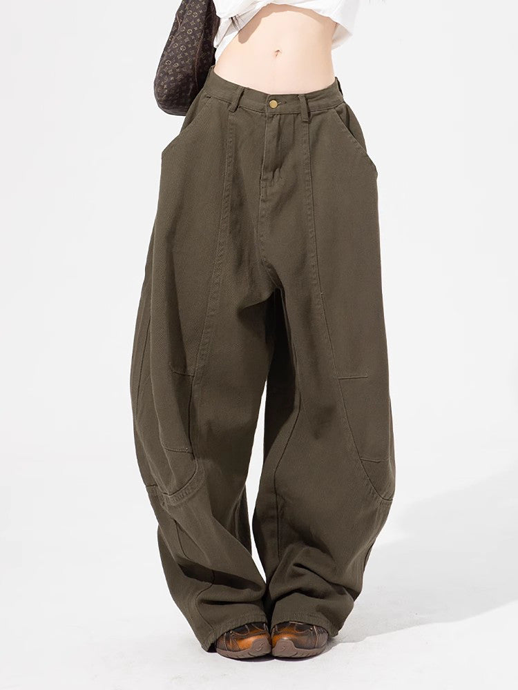 ZAVK curved wide-leg jeans, back view