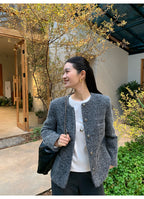 Round-Neck Woollen Jacket