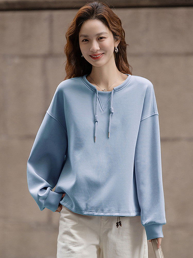 DME Style crewneck sweatshirt for women in cotton blend