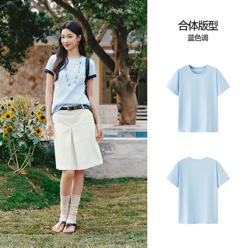 U-Neck Drop-Shoulder Tee