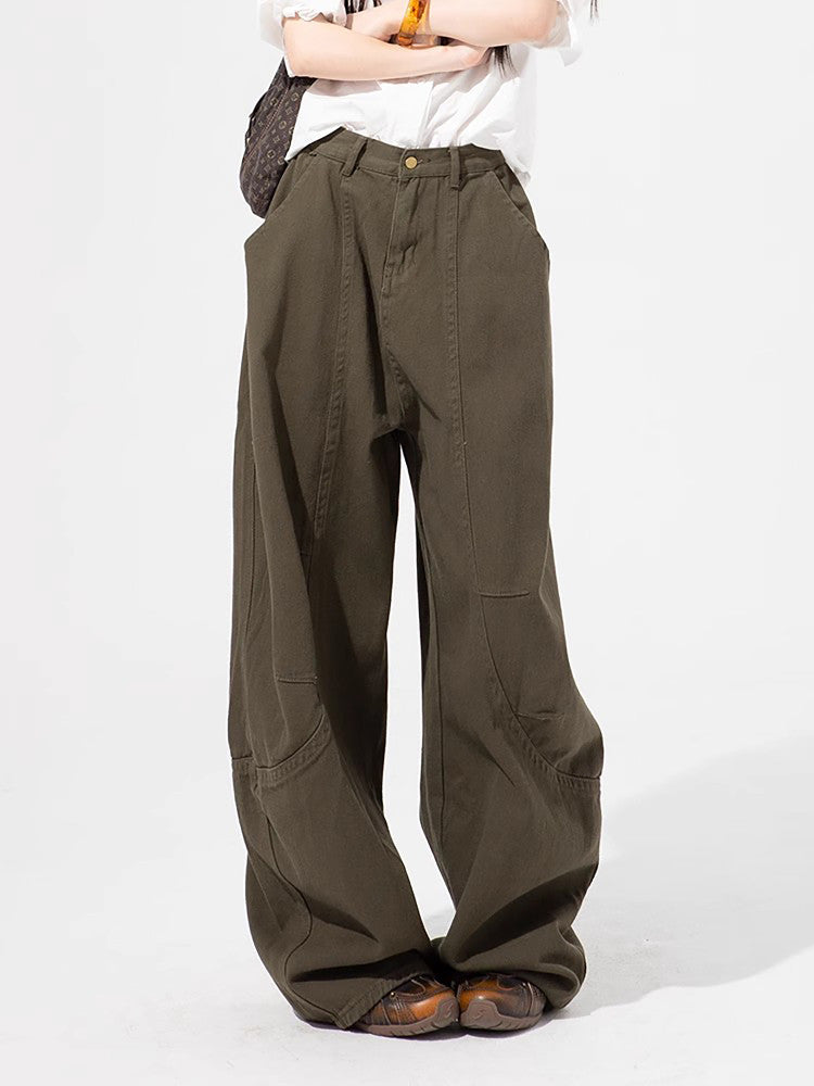 ZAVK curved wide-leg jeans for women in 100% cotton