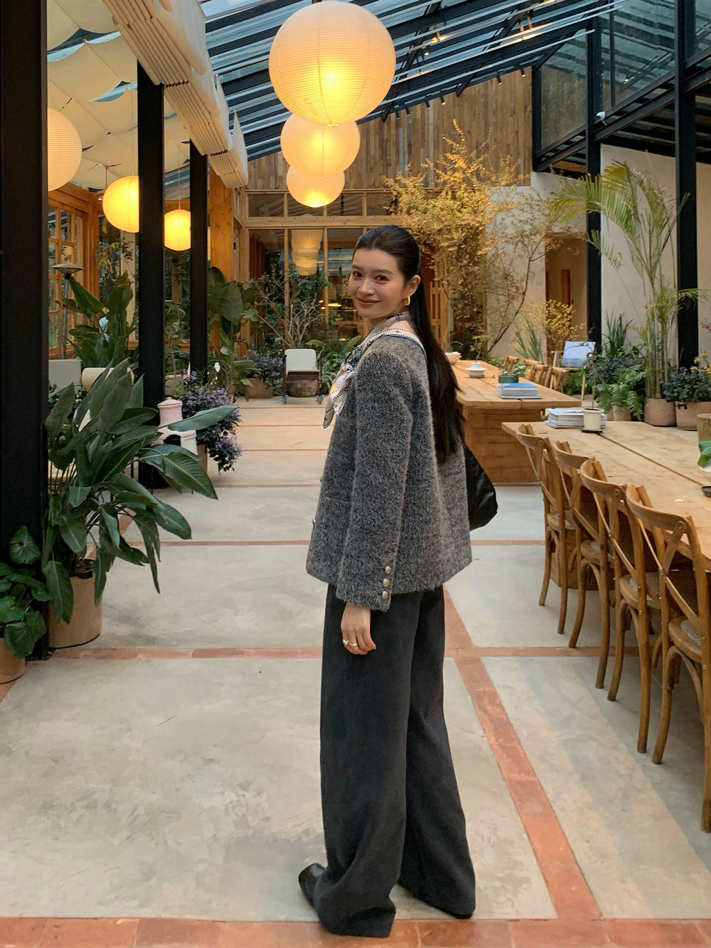 Round-Neck Woollen Jacket