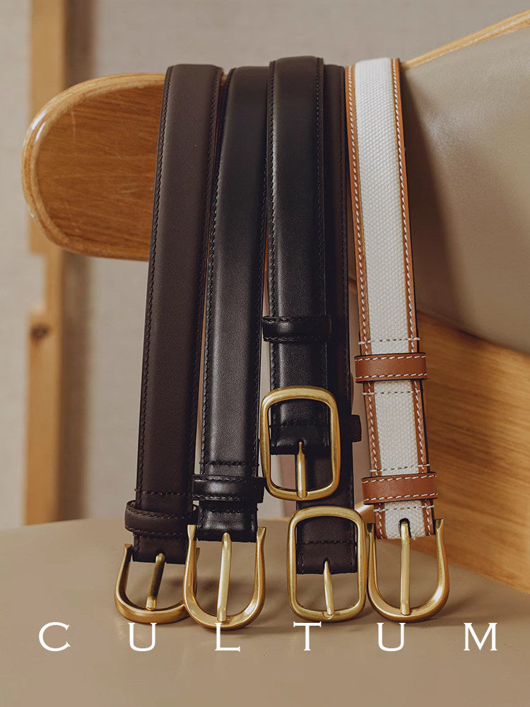 Cultum genuine leather pin-buckle belt for men in cowhide
