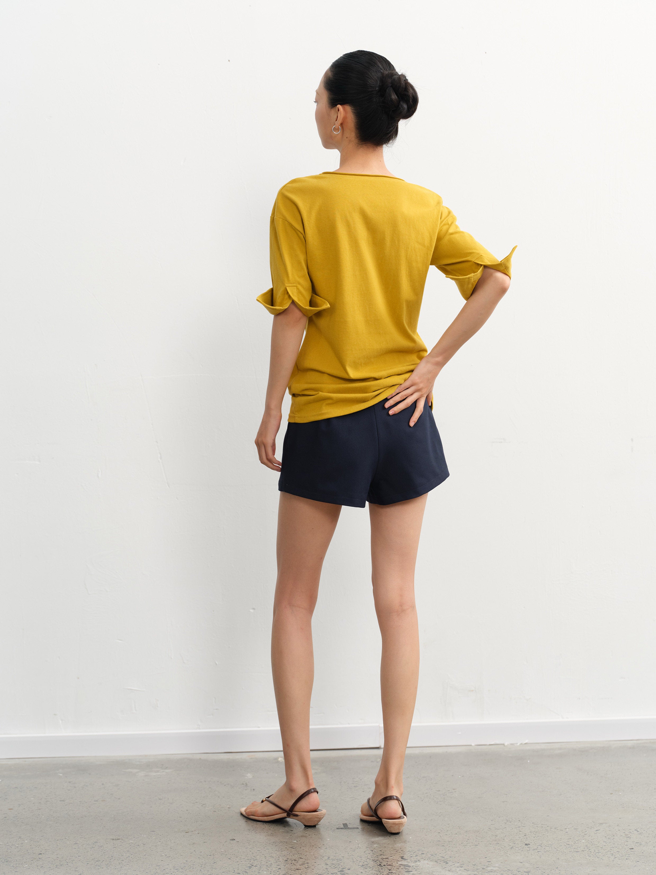 LINY LIBERTY V-neck mid-sleeve tee, styled on model