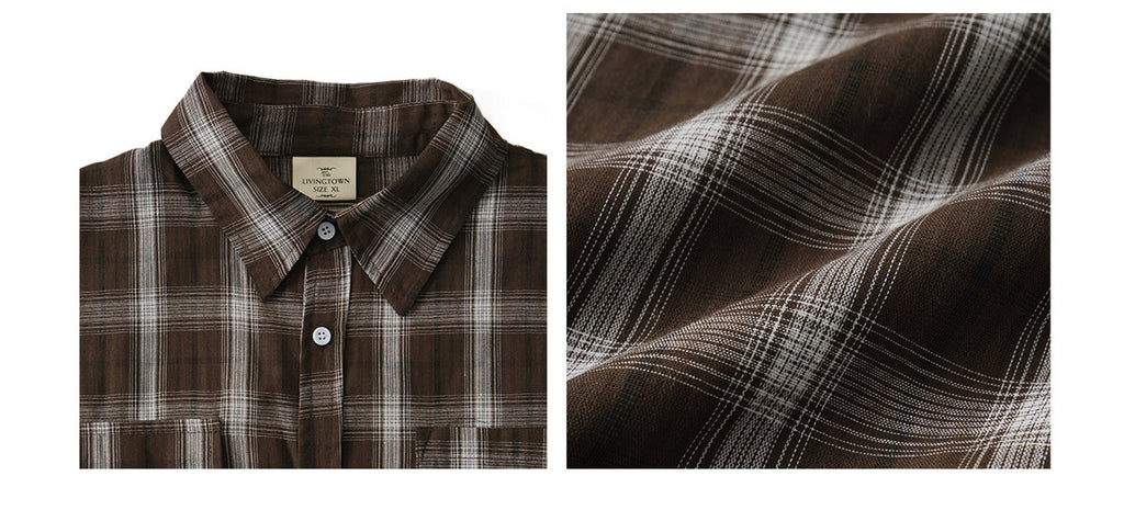 Vintage Plaid Drop-Shoulder Shirt