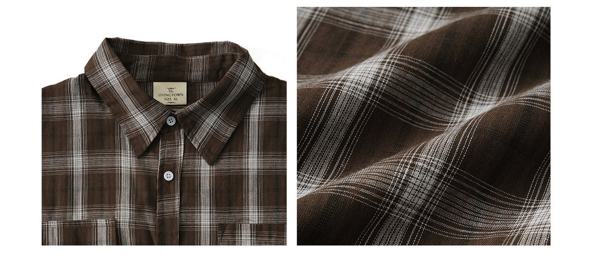 Vintage Plaid Drop-Shoulder Shirt