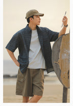 Textured Bubble-Knit Short-Sleeve Shirt
