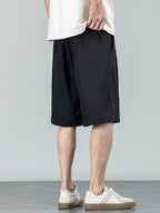 Lyocell Straight-Leg Casual Shorts