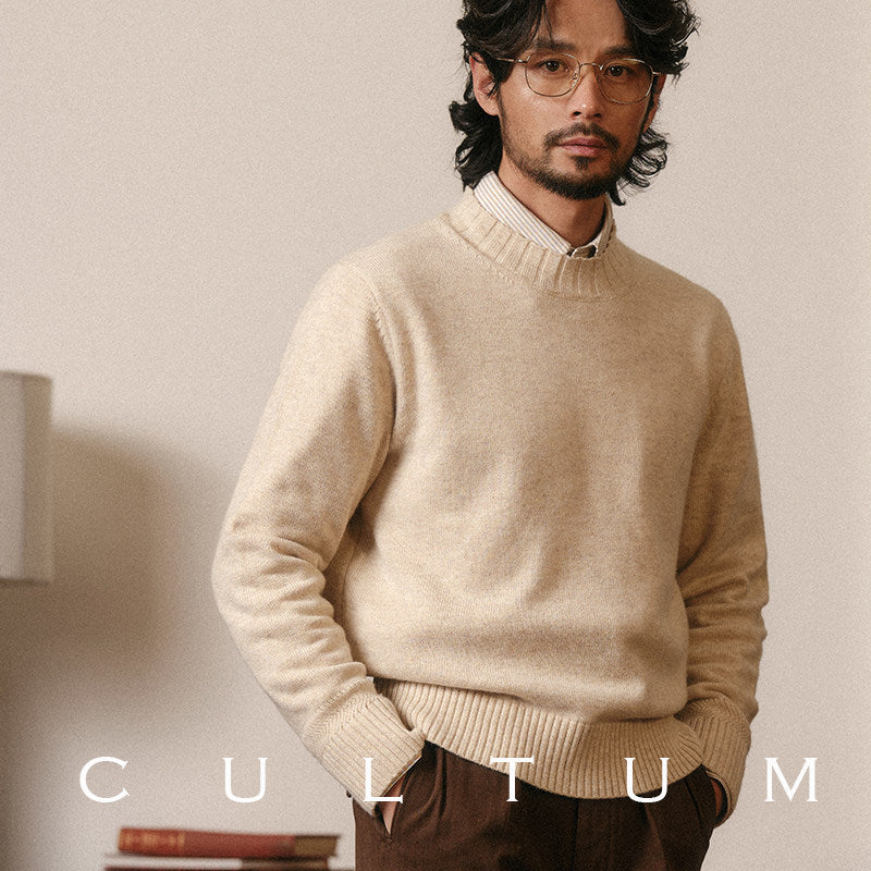 Long-Sleeve Crew Neck Knit Sweater