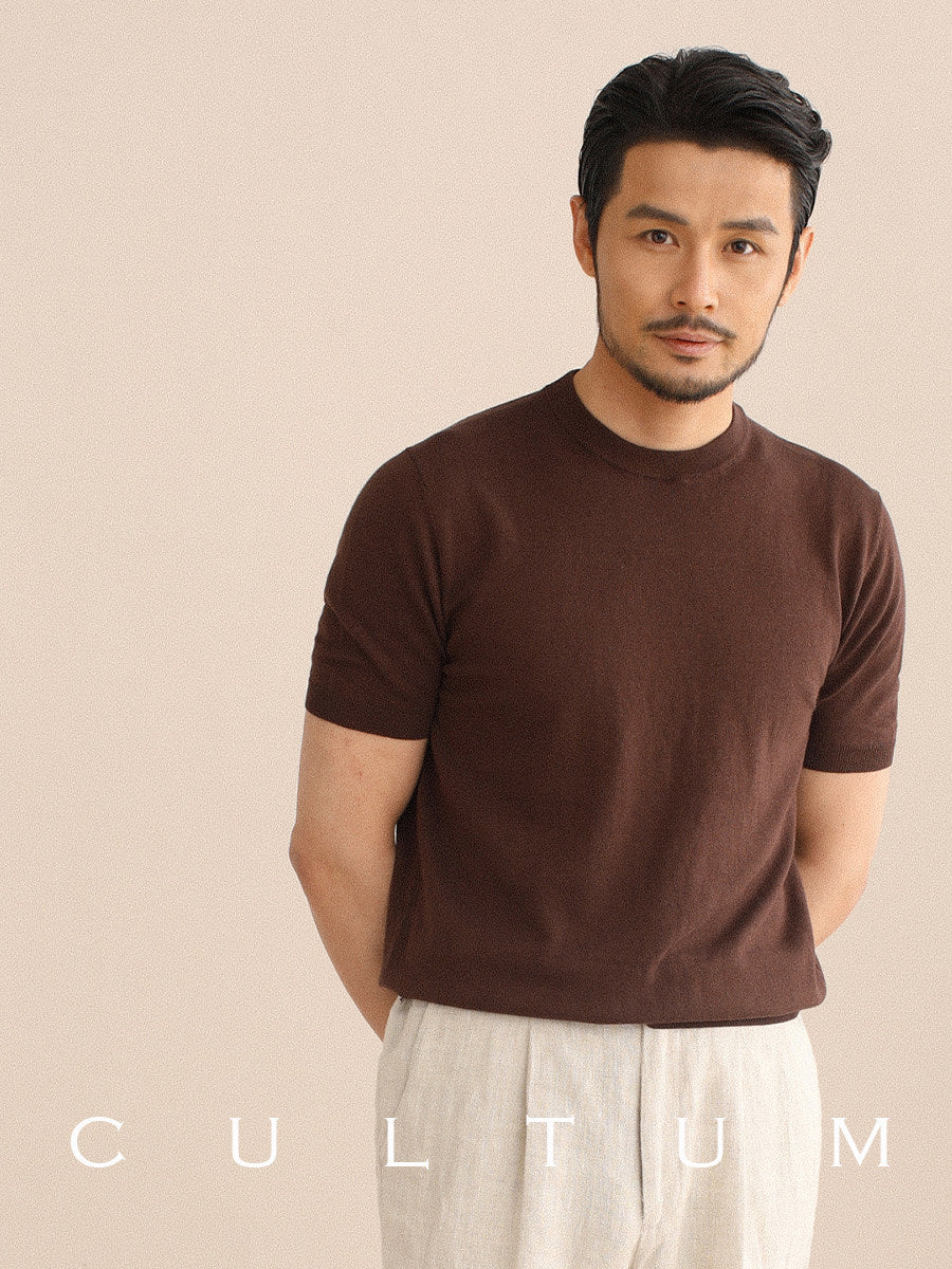 CULTUM knit crewneck tee, side view