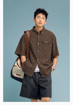 Textured Bubble-Knit Short-Sleeve Shirt