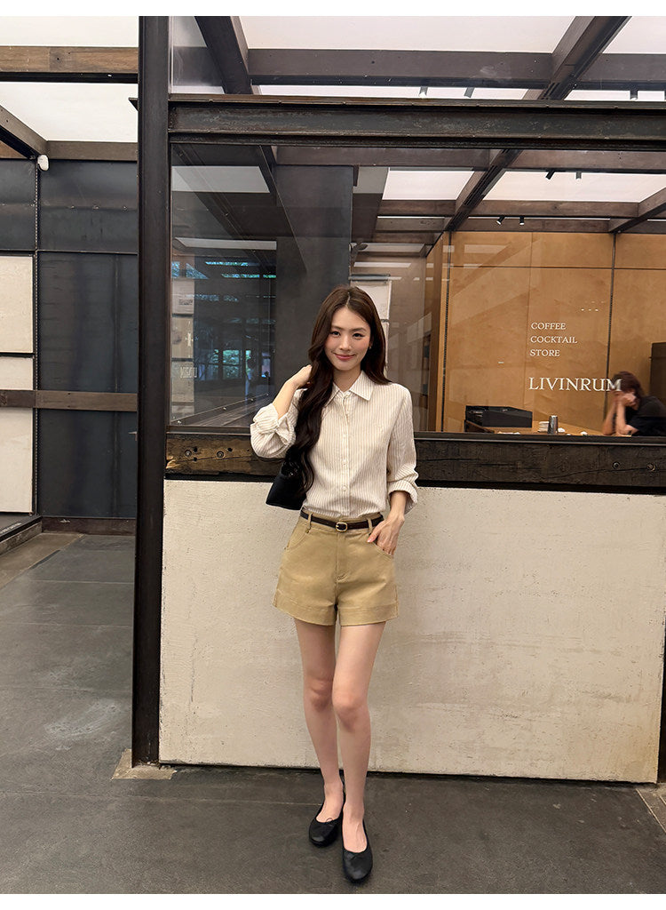 High-Waist A-Line Shorts