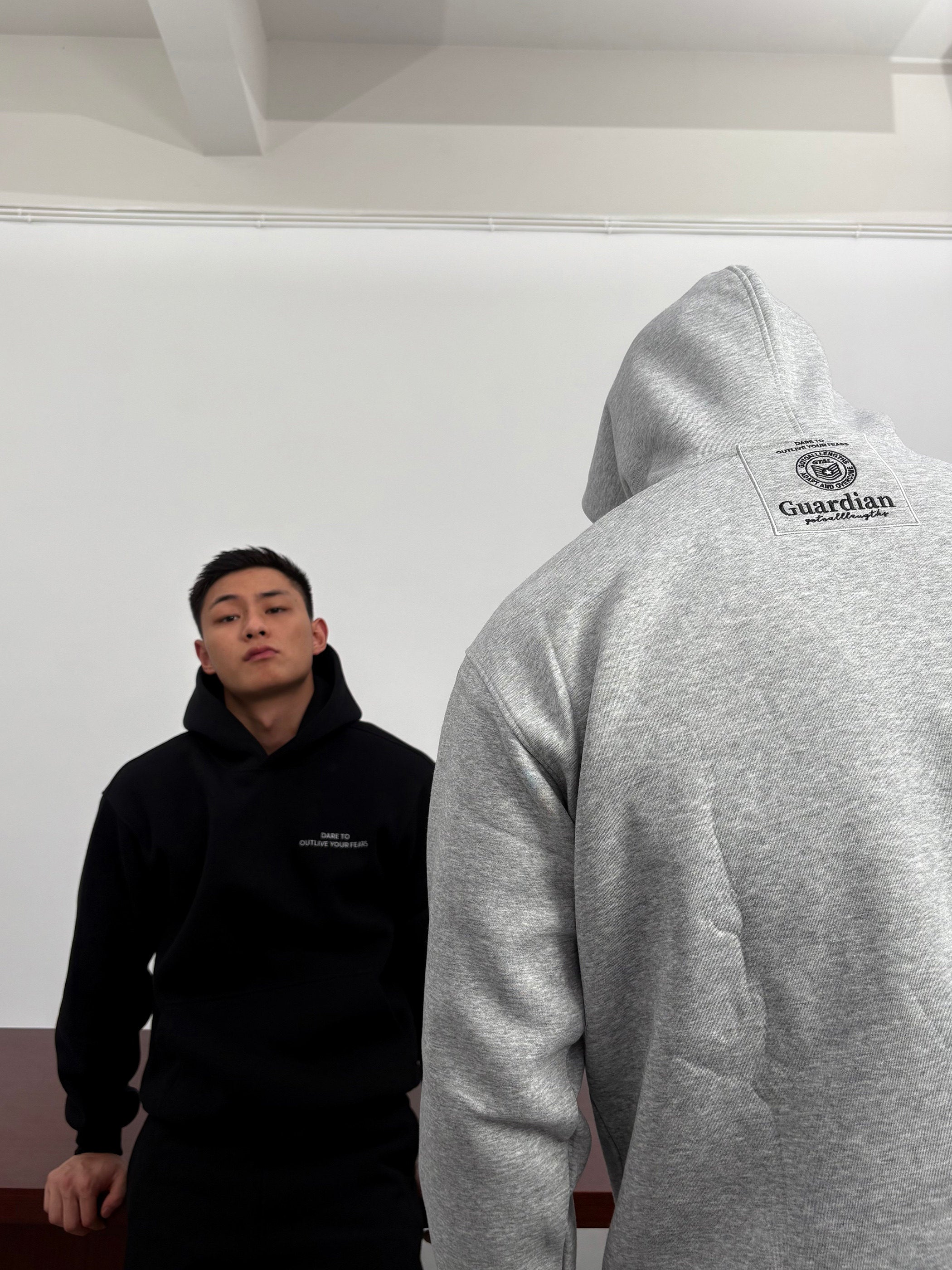 GTAL heavy embroidered hoodie for men in bonded cotton knit